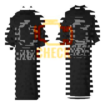 オレンジ色の車のエンジンダッシュボード警告灯 面白いメカニック。 Tシャツ - Kawaiitshirt