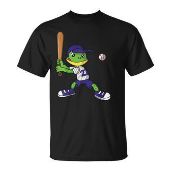 カエルの野球、カエルの野球、カエルの野球選手 Tシャツ - Kawaiitshirt