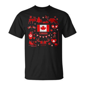 カナダ国旗tシャツ、カナダtシャツ、カナダ国旗、カナダ地図 Tシャツ - Kawaiitshirt