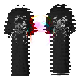 カニ カラフル 幾何学 動物 アート グラフィック モチーフ カニ Tシャツ - Kawaiitshirt