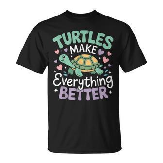 カメがすべてを良くするかわいい陸亀 Tシャツ - Kawaiitshirt