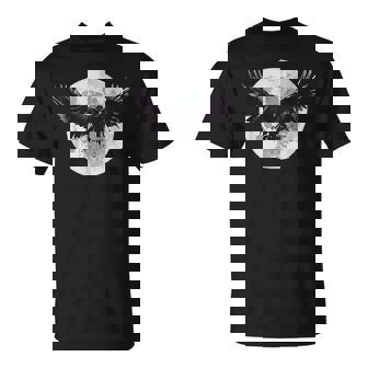 カラス アニマルプリント 動物好き カラス デザイン 動物 月 Tシャツ - Kawaiitshirt