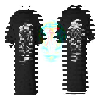 カラフル 象 精霊 動物 かっこいい イラスト アート Tシャツ - Kawaiitshirt