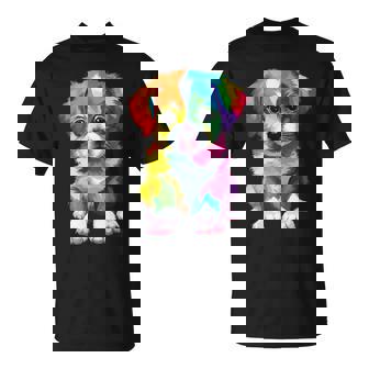 カラフルなかわいい子犬 愛らしい犬 Tシャツ - Kawaiitshirt