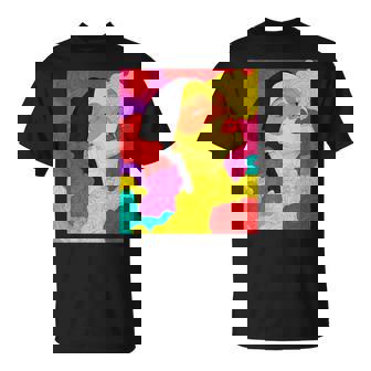 カラフルなドリームスケープ – シュールな顔と抽象的な波 Tシャツ - Kawaiitshirt