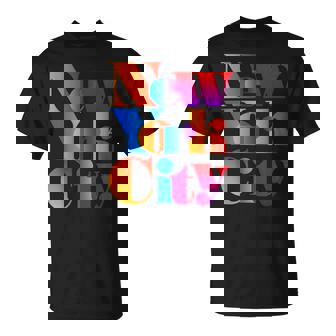 カラフルなニューヨークシティファッショングラフィックtシャツ、ニューヨーク市 Tシャツ - Kawaiitshirt