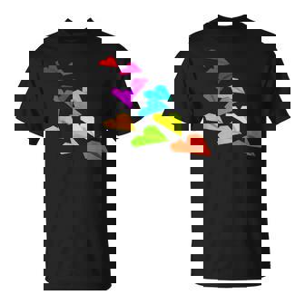 カラフルな紙飛行機デザイン 飛行機愛好家向け Tシャツ - Kawaiitshirt