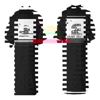 カリフォルニア州「ベアリパブリック」州旗 Tシャツ - Kawaiitshirt