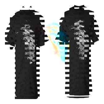 カワセミ 鳥 野生動物 動物 水彩 芸術的 ペインティング Tシャツ - Kawaiitshirt