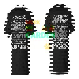 ガーデニング 犬 ペット好き 庭師 庭 ペット ギフト 植物 Tシャツ - Kawaiitshirt