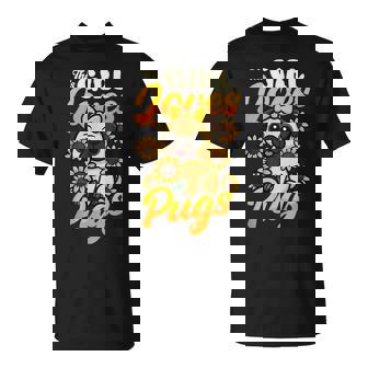 ガールズパグ犬愛好家 This Girl Loves Pugs Tシャツ - Kawaiitshirt