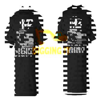 キッズ I'm 2 And Digging It 男の子向けのかわいいショベルデザイン Tシャツ - Kawaiitshirt