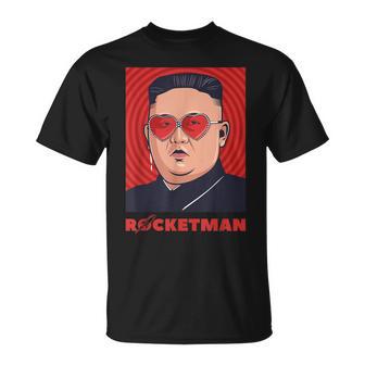 キム・ジョンウン、ファニー・ロケットマン・パロディ・ロックンロール Tシャツ - Kawaiitshirt