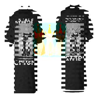 キャティチュード55歳 55歳の誕生日 猫好き 55歳 Tシャツ - Kawaiitshirt