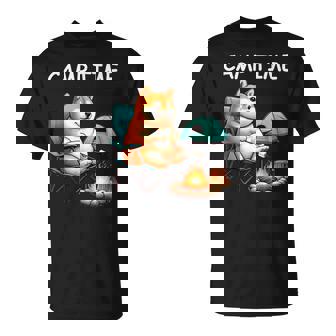 キャンプ Camp Time アウトドア 焚火 おもしろ 犬 柴犬好き 柴犬 名言 文字 面白い ふざけた ネタ Tシャツ - Kawaiitshirt