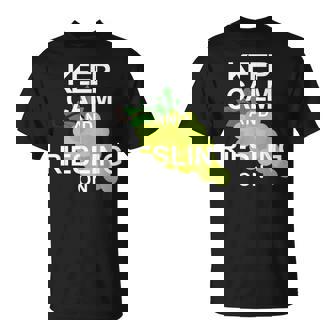 キープ・カームとリースリング・オン・ワイン Tシャツ - Kawaiitshirt