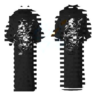 ギター付きパンダ グラフィック パンダ愛好家 パンダ ベース演奏 Tシャツ - Kawaiitshirt