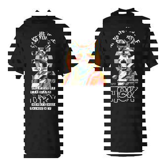 ギャングスタ ハスキー 犬 飼い主 犬 ラブ ハスキー かわいい シベリアンハスキー Tシャツ - Kawaiitshirt