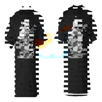 クマがアコースティックギターを弾くクマのギタリスト Tシャツ - Kawaiitshirt