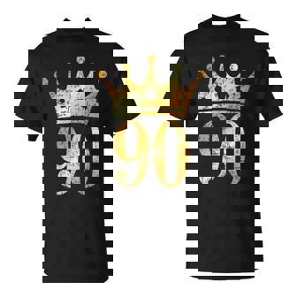 クラウン ナンバー90 ヴィンテージゴールデンイエロー 90歳の誕生日 Tシャツ - Kawaiitshirt