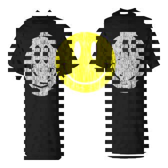 クラシック スマイリーシャツ アンティーク調 80年代風 アシッドハウス アイコン 顔文字 Tシャツ - Kawaiitshirt