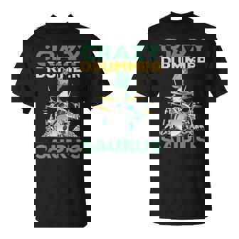 クレイジードラマー ザウルス ドラムプレーヤー ドラム 音楽プレーヤー 恐竜 Tシャツ - Kawaiitshirt