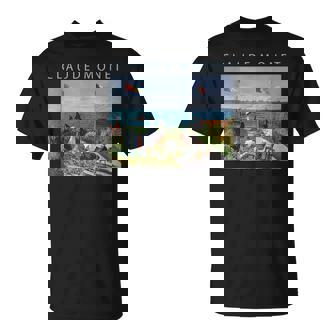 クロード モネ 面白いtシャツ アート サンタドレスの庭園 絵画 メンズ レディース 面白い 服 油彩画 Tシャツ - Kawaiitshirt