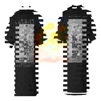 クロード モネ 面白いtシャツ 花 名作 アート ひまわりのブーケ 絵画 メンズ レディース 面白い 服 Tシャツ - Kawaiitshirt