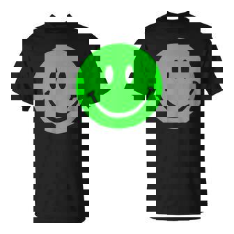 グリーン スマイリーフェイス レトロ グリーン ハッピーフェイス Tシャツ - Kawaiitshirt