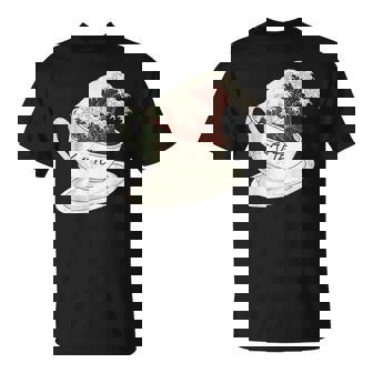 グレートウェーブ カフェラテ コーヒー カフェイン 神奈川 北斎 Tシャツ - Kawaiitshirt