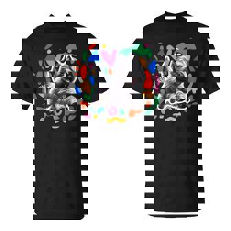 ケアンテリア カラフルなデザインの犬 Tシャツ - Kawaiitshirt