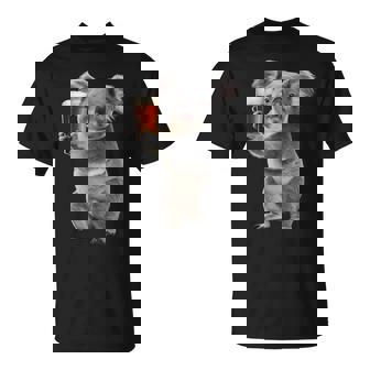 コアラ ビールを飲む リアル Tシャツ - Kawaiitshirt