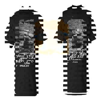 コモド島 インドネシア レトロポスターコモドドラゴン Tシャツ - Kawaiitshirt