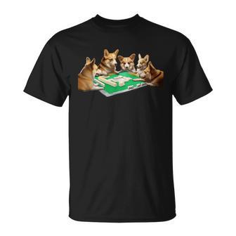 コーギー イヌ 麻雀 面白いtシャツ 犬 文字入り メンズ おもしろ 面白い 服 おもしろグッズ ネタ 雀士 Tシャツ - Kawaiitshirt