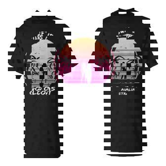 ゴールドコースト クイーンズランド州 オーストラリア サーフィン ギフト ヤシの木 スポーツ お土産 Tシャツ - Kawaiitshirt