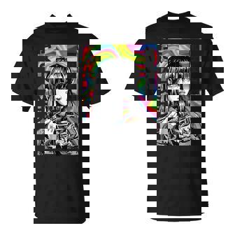 サイケデリック・ラーメン・アニメ・ガール マンガ・インスタント・ヌードル・ガール Tシャツ - Kawaiitshirt