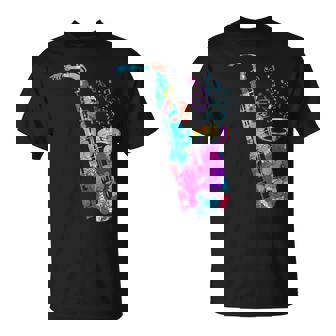 サクソフォン プレーヤー ジャズ 音符 サクソフォン カラフル サックス Tシャツ - Kawaiitshirt