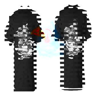 サメが食べるピザ サメグッズ ジョーズ Tシャツ - Kawaiitshirt