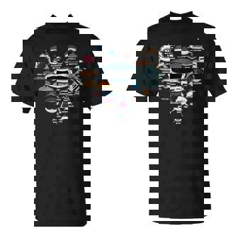 サメの識別の種類 サメの顔 シャークハート Tシャツ - Kawaiitshirt