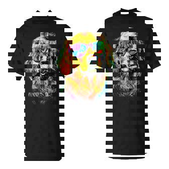 サングラスをかけたゴールデン・レトリーバー 犬が大好き Tシャツ - Kawaiitshirt