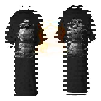 サングラスをかけたビーバー げっ歯類が大好き かわいいビーバー Tシャツ - Kawaiitshirt