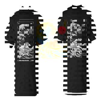 シェトランド 羊 シェルティ 和 神奈川波 おもしろ サーフ 犬 Tシャツ - Kawaiitshirt