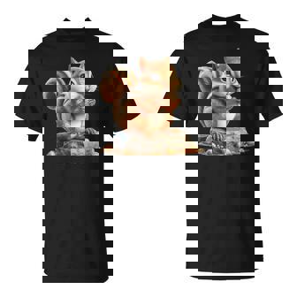 シマリス 森林 動物 木 リス 水彩 Tシャツ - Kawaiitshirt