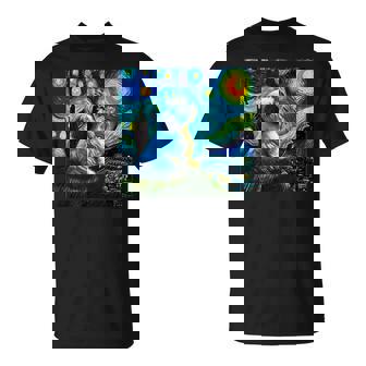 シーズー 面白いtシャツ 犬 ゴッホ 星月夜 かわいい メンズ 子供 おもしろ 服 グッズ ネタ Tシャツ - Kawaiitshirt