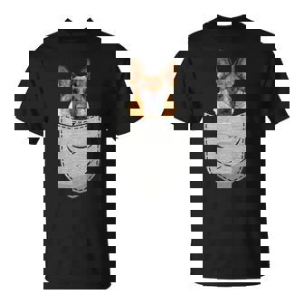 ジャーマンシェパード 犬の胸ポケット 犬の飼い主用 Tシャツ - Kawaiitshirt