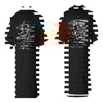 ジョージ・ワシントン ライディング A ダイナソー 面白い 4Th Of July デザイン Tシャツ - Kawaiitshirt