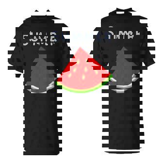 スイカ 1ピース・夏【 サマータイム 】リゾート・夏 大好き／面白 イラスト Tシャツ - Kawaiitshirt