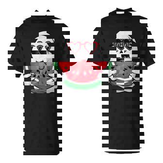 スイカを食べるかわいい幽霊 サマーウィーン ハロウィンコスチューム Tシャツ - Kawaiitshirt