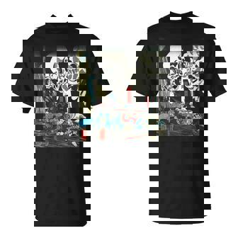 スケルトン 妖怪 歌川 国芳 日本美術 ハロウィン 相馬の古内裏 妖怪がしゃどくろと戦う大宅太郎光圀 Tシャツ - Kawaiitshirt