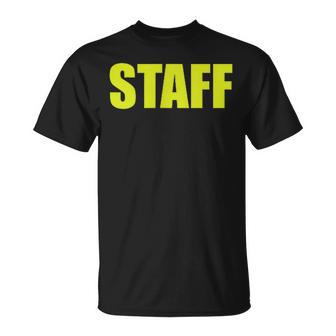 スタッフ社員 イベントスタッフ表裏 黄文字 Tシャツ - Kawaiitshirt